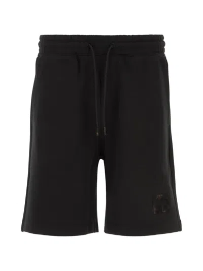 Hugo Boss Logo-patch Drawstring-waist Shorts In Black