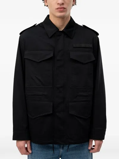 Hugo Boss Logo-patch Multi-pocket Jacket In Black
