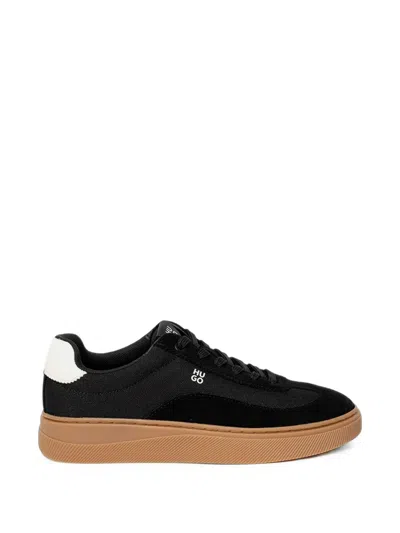 Hugo Boss Logo-patch Panelled Sneakers In Animal Print