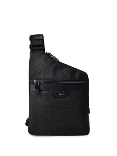 Hugo Boss Logo-patch Shoulder Bag In Black