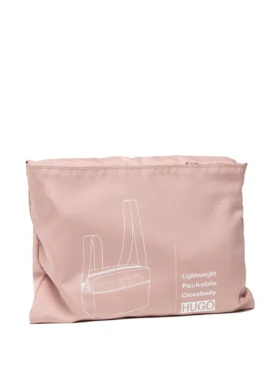 Hugo Boss Logo-patch Shoulder Bag In Pink