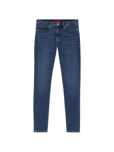 Hugo Boss Logo-patch Skinny Jeans In Blue