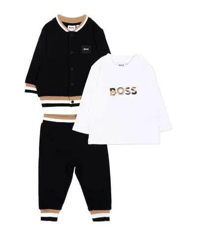Hugo Boss Logo-patch Striped-trim Tracksuit In Multi