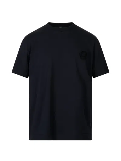 Hugo Boss Logo-patch T-shirt In Blue