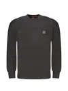 Hugo Boss Logo-patch Waffle-knit Sweater In Black