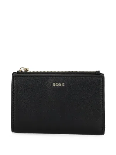 Hugo Boss Logo-plaque Bi-fold Wallet In Black