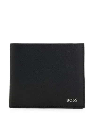 Hugo Boss Logo-plaque Bifold Wallet In Black