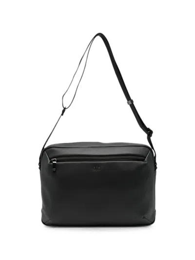 Hugo Boss Logo-plaque Messenger Bag In Black