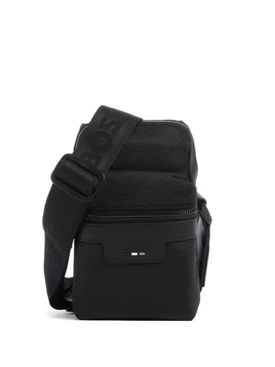 Hugo Boss Logo-plaque Messenger Bag In Black