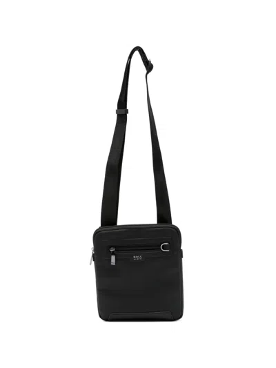 Hugo Boss Logo-plaque Messenger Bag In Brown