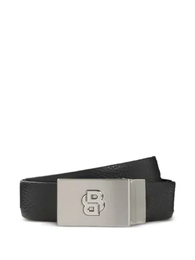 Hugo Boss Logo-plaque Reversible Belt In Black