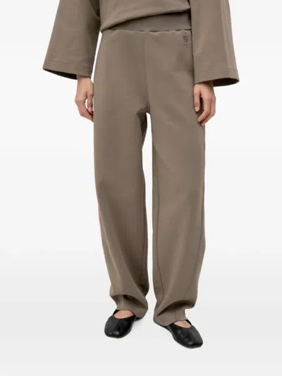 Hugo Boss Logo-plaque Track Pants In Brown