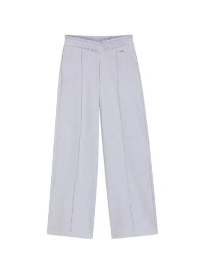 Hugo Boss Logo-plaque Wide-leg Track Pants In Blue