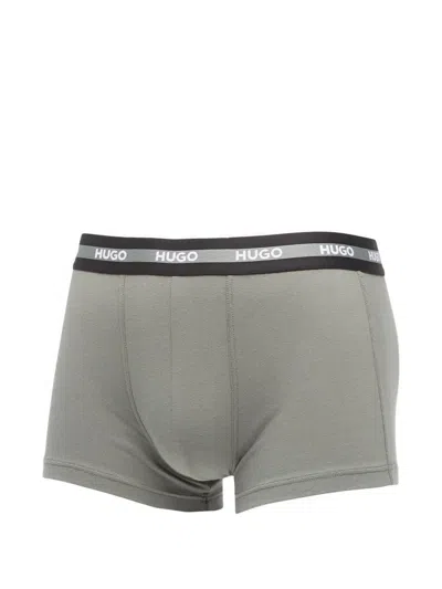 Hugo Boss Logo-print Boxers (set Of Three) In Gray