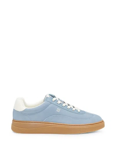 Hugo Boss Logo-print Lace-up Sneakers In Blue