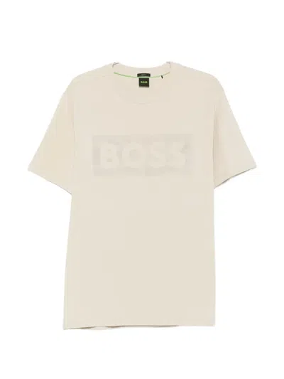 Hugo Boss Logo-print Short-sleeve T-shirt In Neutral
