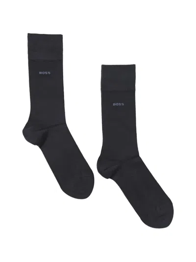 Hugo Boss Logo-print Socks In Black