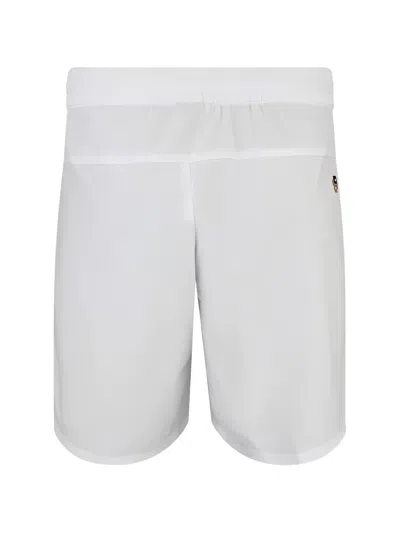 Hugo Boss Logo-print Striped Shorts In White
