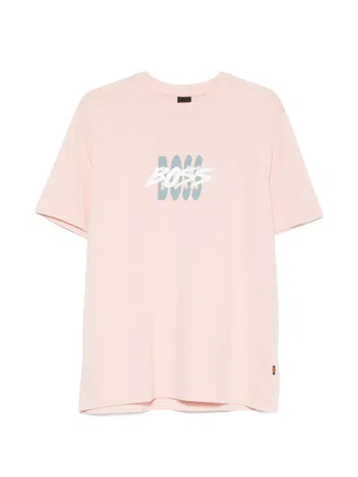 Hugo Boss Logo-print T-shirt In Pink