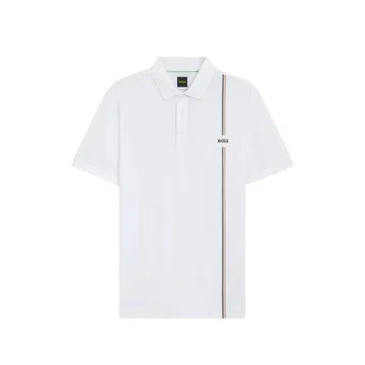 Hugo Boss Logo-printed Recycled Polyester Polo In White