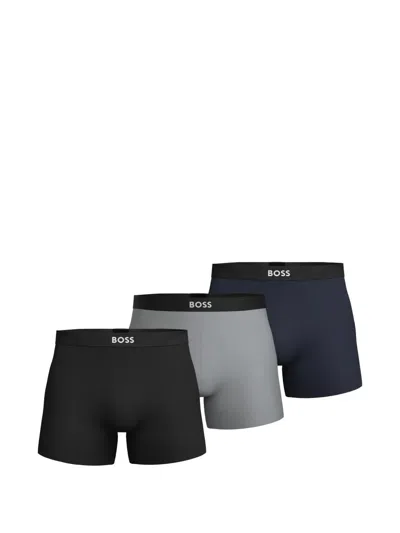 Hugo Boss Logo-waistband Boxers Set In Black