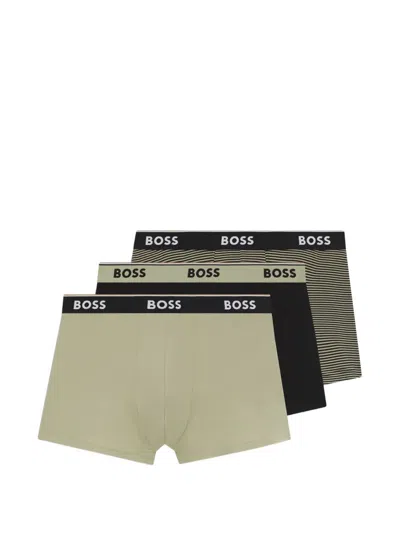 Hugo Boss Logo-waistband Boxers (set Of Three) In Blue