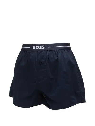 Hugo Boss Logo-waistband Boxers (set Of Two) In Blue