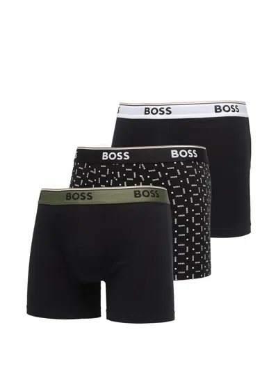 Hugo Boss Logo-waistband Logo-print Boxers (set Of Three) In Multi