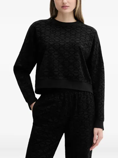 Hugo Boss Lokky Embossed-pattern Top In Black