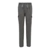Hugo Boss Long Drawstring Wool Pants In Grey