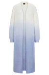 Hugo Boss Long-length Dip-dye Cardigan With Wool And Alpaca In Patterned