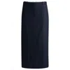 Hugo Boss Long-length Skirt In Denim-effect Twill In Blue