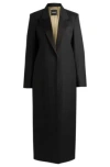 Hugo Boss Long-length Tuxedo-style Coat In Stretch Fabric In Black