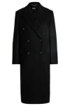 Hugo Boss Long-length Twill Coat With Double-breasted Closure In Multi