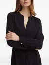 Hugo Boss Dibanora Belted Long Sleeve Shirtdress In Black