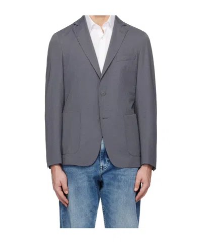 Hugo Boss Gray Slim Fit Blazer In 041-silver