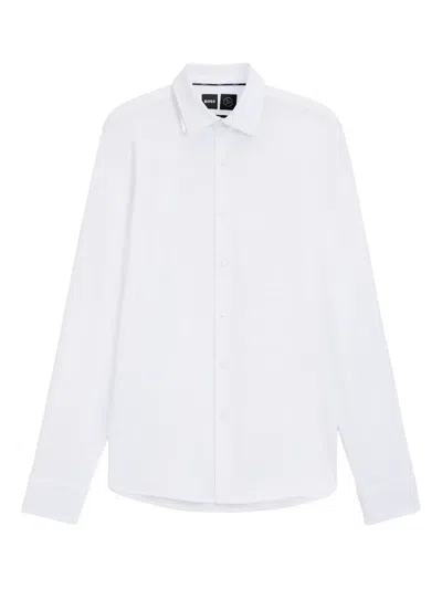 Hugo Boss Long-sleeve Button-cuff Shirt In White