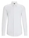 Hugo Boss Slim-fit Shirt In A Cotton Blend In White