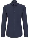 Hugo Boss Long-sleeve Button-up Shirt In Blue