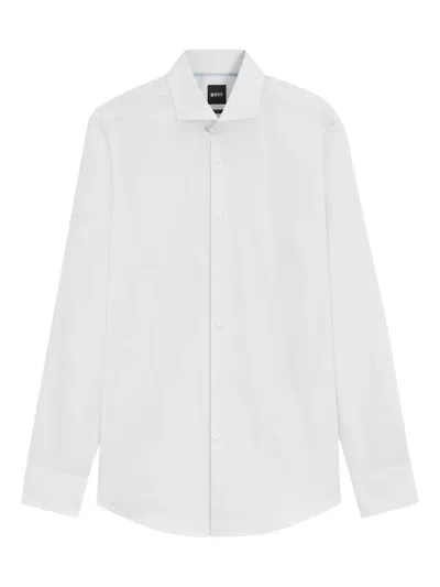 Hugo Boss Long-sleeve Button-up Shirt In White