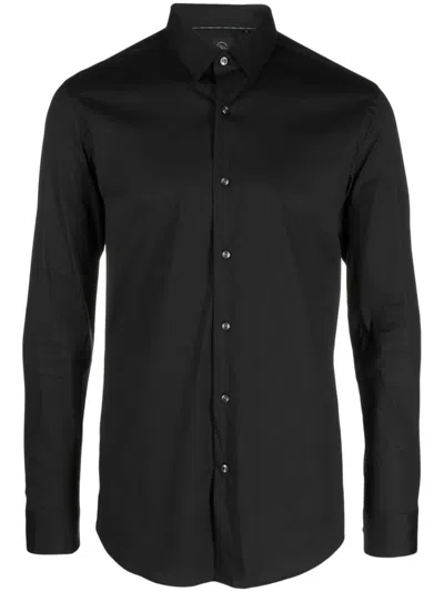 Hugo Boss Long-sleeve Buttoned Shirt In Black