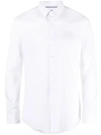 Hugo Boss Long-sleeve Buttoned Shirt In White