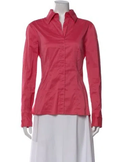 Pre-owned Hugo Boss Long Sleeve Button-up Top In Pink