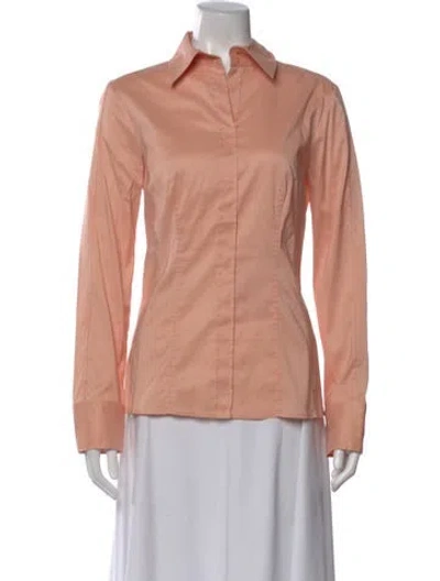 Pre-owned Hugo Boss Long Sleeve Button-up Top In Pink