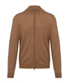 Hugo Boss Long Sleeve Cardigan In Brown