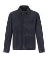 Hugo Boss Boss Leather Jacket In Blue