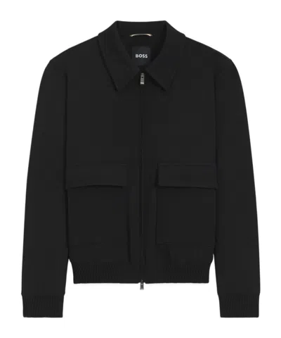 Hugo Boss Flap-pocket Zip-front Jacket In Multi