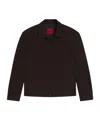Hugo Boss Slim-fit Jacket In Herringbone Performance-stretch Cloth In Brown