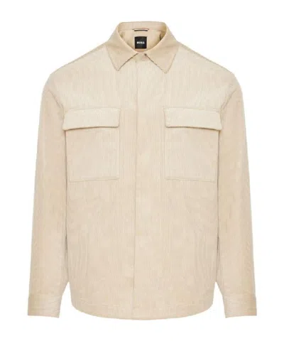 Hugo Boss Long Sleeve Casual Jacket In Nude