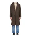 Hugo Boss Brown Regular-fit Concealed Closure Coat In Brown
